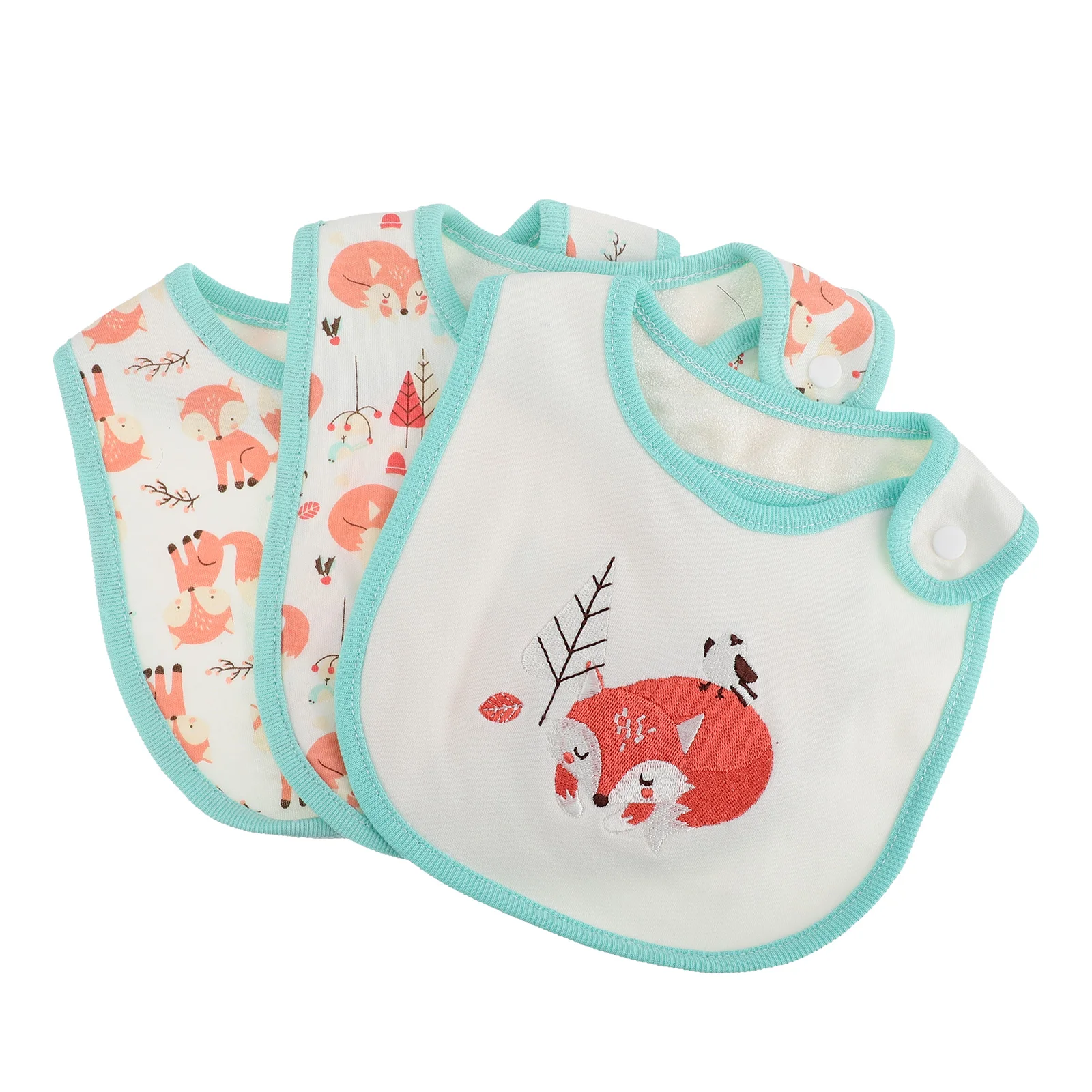 

3Pcs Baby Bibs Cotton Saliva Towels Infant Nursing Newborn Burp Cloths Sweat Absorbent Cartoon Drool Rags Teething Travel