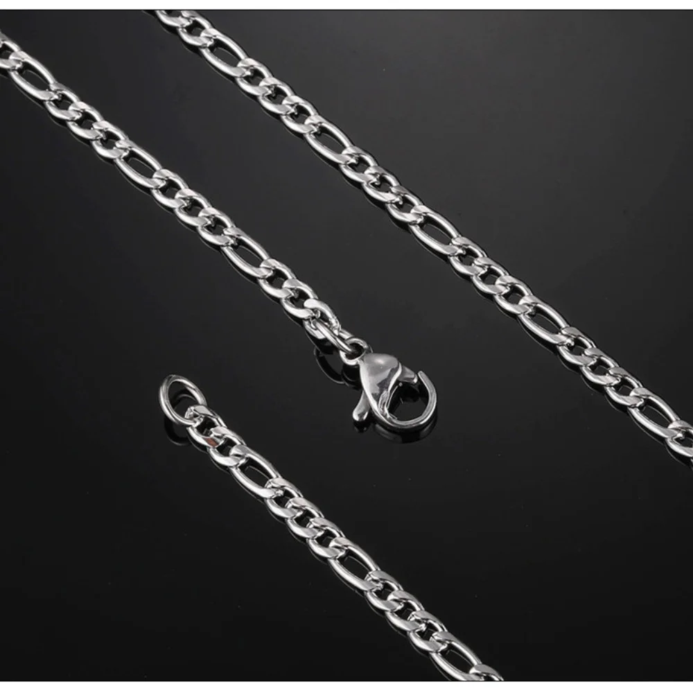 3MM Dünne Figaro-Kettenhalskette Vintage Herren Goldfarben Edelstahl Halskette Mode Damen Party Schmuck Trend Accessoires – Detail 6