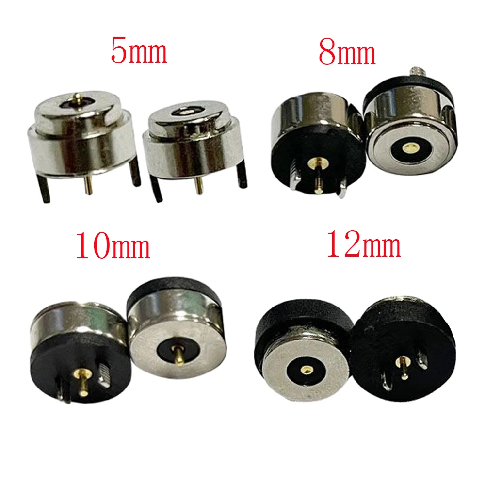 1Pair 1Pin Spring-Loaded Magnetic Pogo Pin Connector Male and Female DC Power Charge Probe Magnet Connector 5mm/8mm/10mm/12mm