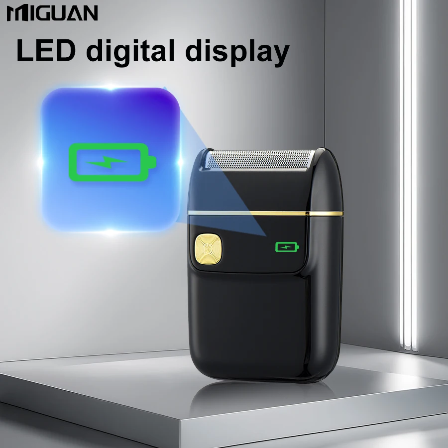 ماكينة حلاقة كهربائية قابلة لإعادة الشحن عبر USB - ترددية، محمولة، رقائق قابلة للاستبدال، أسود - للسفر والاستخدام المنزلي، هدية للرجال