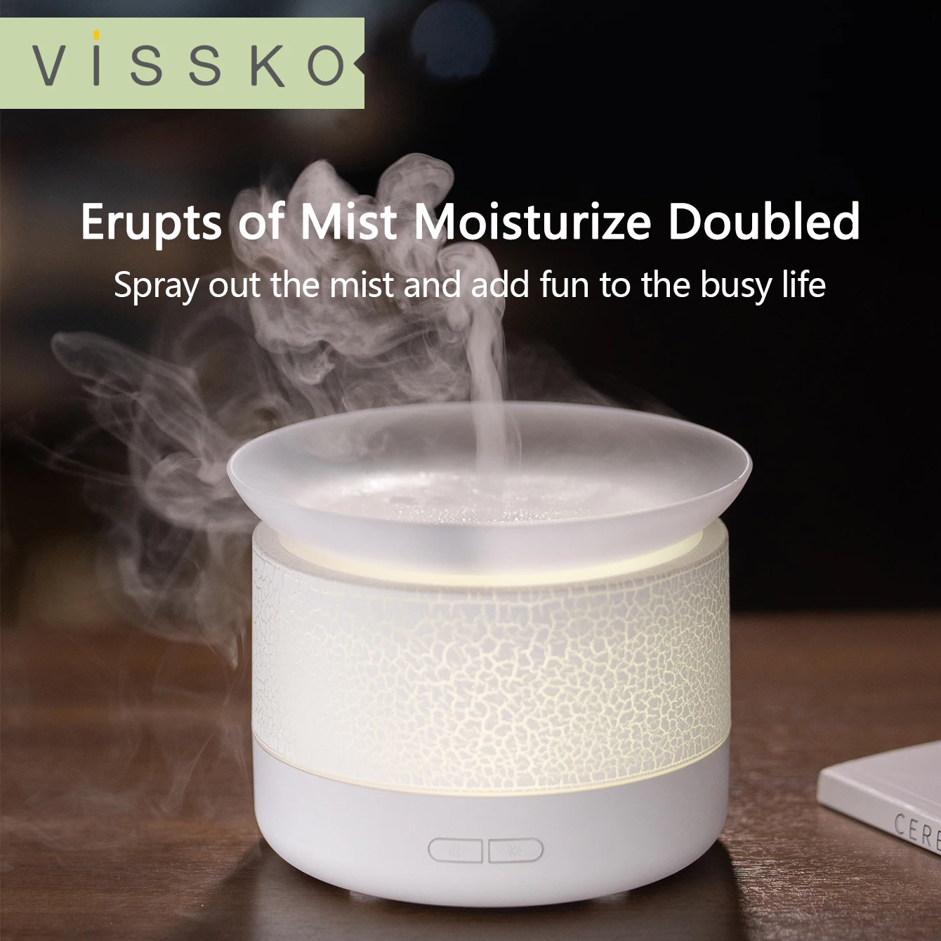 VIssko Sea of Cloud Mist Function Essential Oil Aroma Diffuser Flame Air Humidifier 200ml Led Essential Oil Flame Lamp Difusor