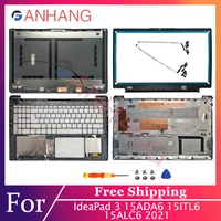 Nuevo para IdeaPad 3 15ITL6 15ADA6 15ALC6 2021 cubierta trasera de plástico LCD/bisel frontal/teclado/reposamanos/bisagras/cubierta inferior HS560 15,6 pulgadas