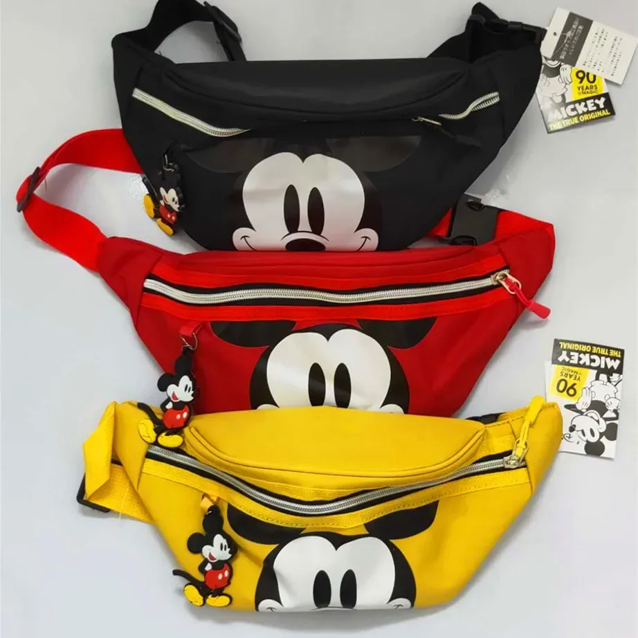 Disney-Bolso cruzado de Mickey Mouse para niños y niñas, bandolera de hombro con cinturón, novedad