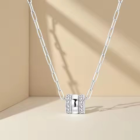 Cycuff S925 Sterling Silver Simple 3-Ring Design Necklace for Women Birthday Original Gifts Fashion Fine Jewelry