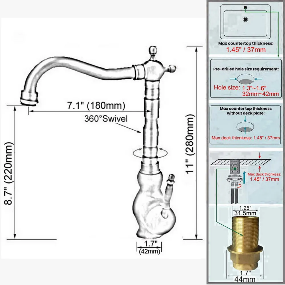 مصقول الكروم النحاس المطبخ بالوعة الحمام قطب صنبور صنبور الساخن الباردة صنبور حوض خلاط asf655