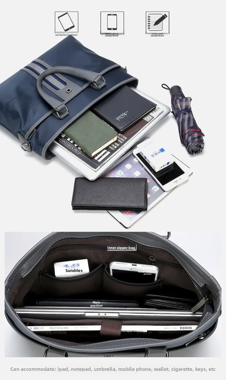 Nuova borsa da uomo minimalista, borsa a tracolla singola casual e alla moda, valigetta a tracolla di grande capacità resistente all'acqua