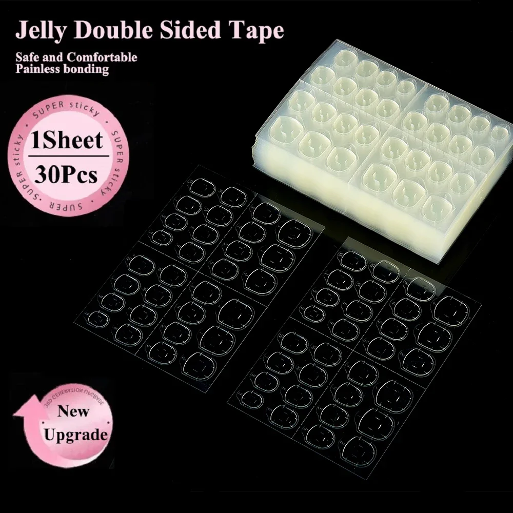

10/50/100 Sheets/30Pcs Transparent Double-Sided Nail Adhesive Stickers Waterproof False Nail Glue Sticker Jelly Nail Tips Tools