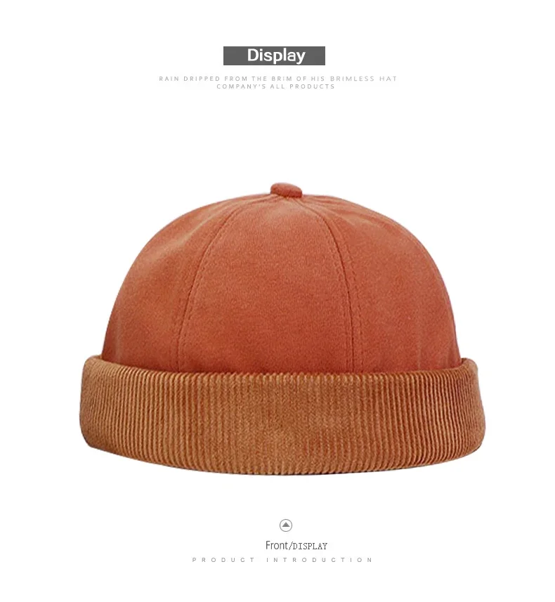 Y2K Vintage Beanie Mütze ohne Visier Docker Brimless Hüte Retro Dome Cord für Männer Frauen Hip Hop Streetwear Winter Herbst Cap – Detail 2