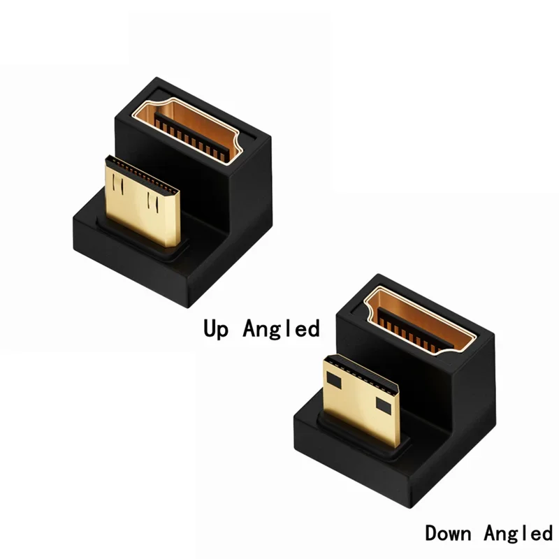 360 Degree Angled U-shaped L Converter Mini HDMI Male to HDMI-compatible 2.1V Female Extension 4K 5K 3D UHD 8K 60Hz Adapter