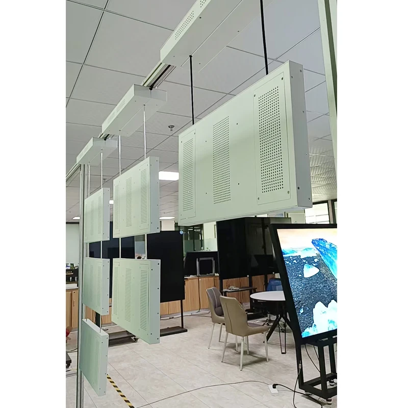 Wire Rope Power Suspended Cable LCD Billboard Android Publicidad Digital Menu Board Wall Exhibition Display Stand Face windows