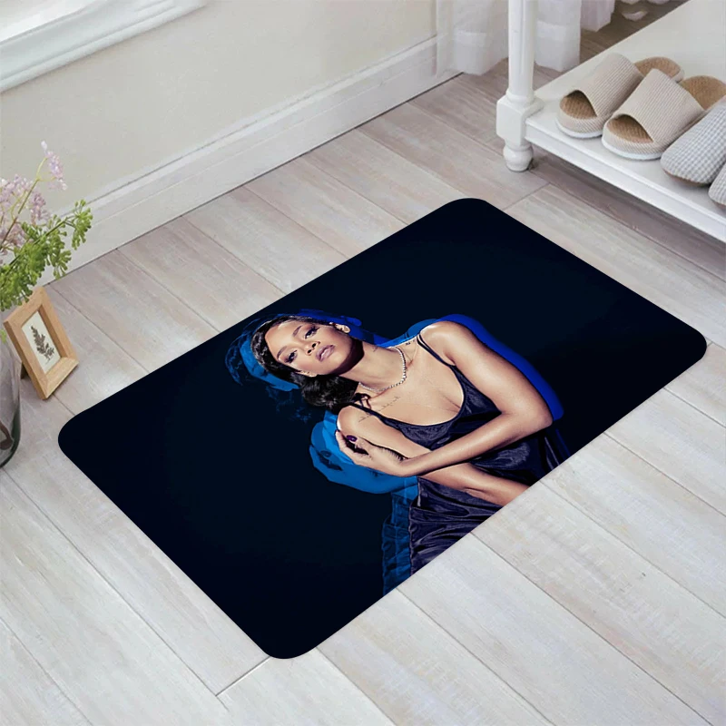 

Hot Singer R-Robyn R-Rihanna F-Fenty Floor Mat Kitchen Rug Doormat Entrance Door Room Rugs Balcony Carpets Home Foot Carpet Mats