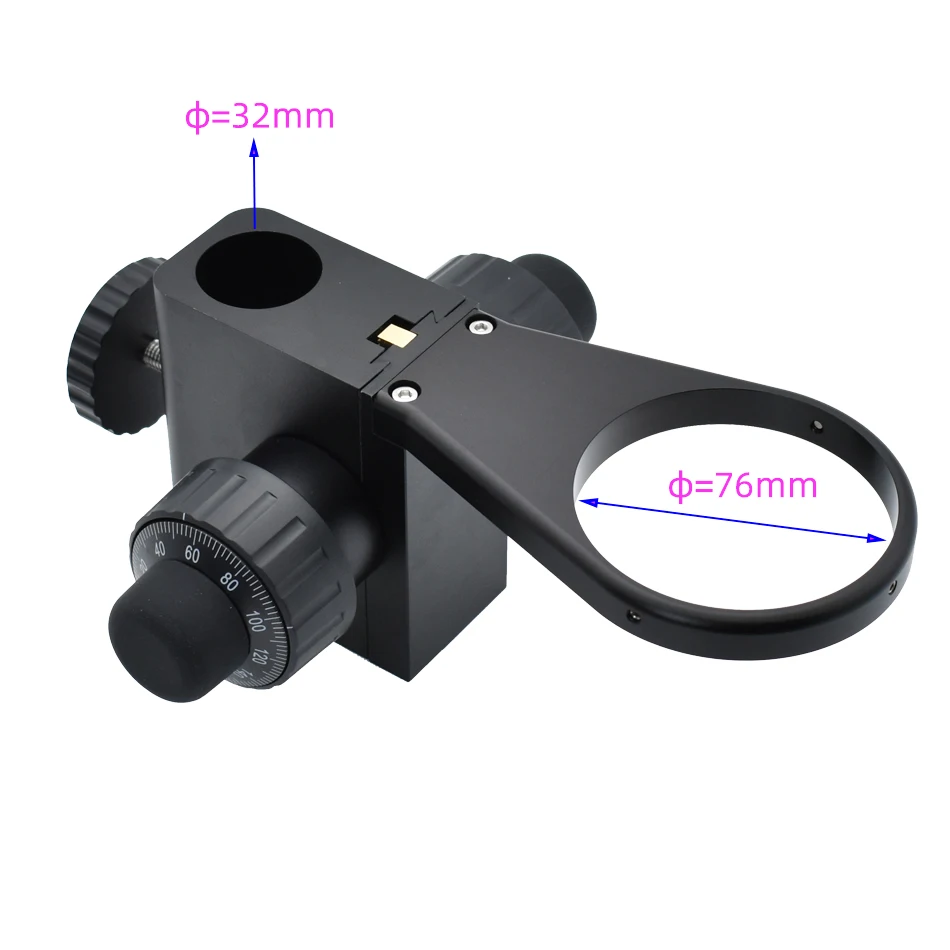 Industrial Microscope Camera Lens Stand Precision Coarse and Fine Adjustment Holder Lifting and Focusing Bracket 50mm 76mm