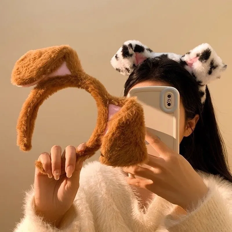 

1Pcs Plush Cute Little Dog Ears Headband for Women Funny Hair Accessories for Washing Face Headwear Daily Decor