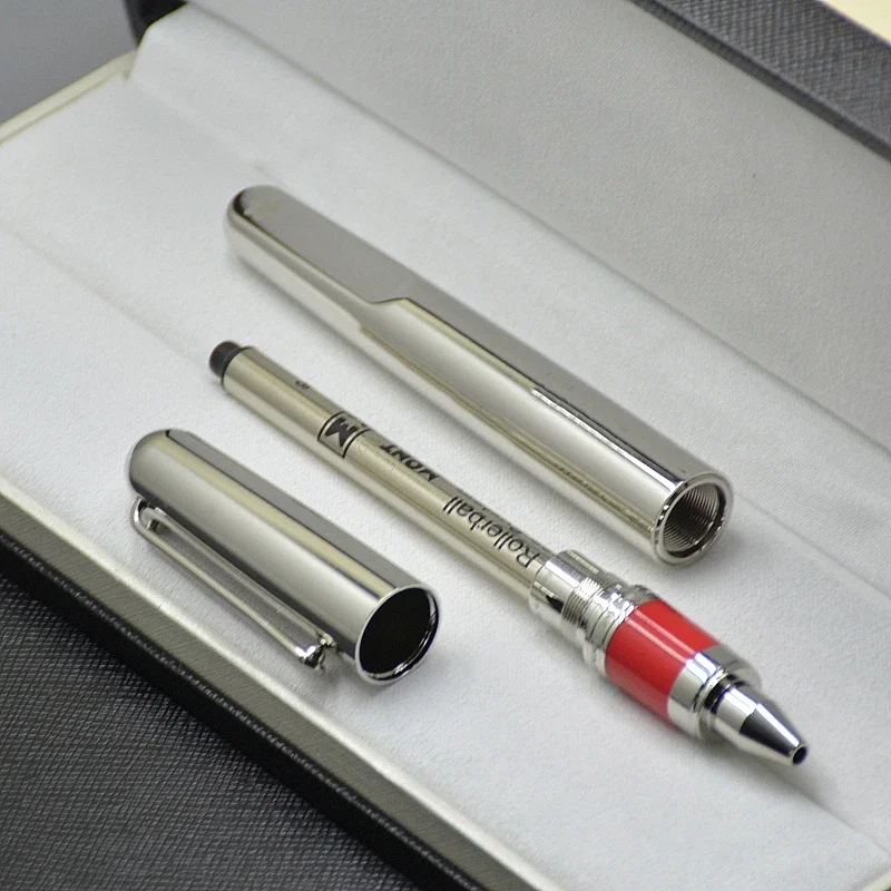 luxury Black / Silver Magnetic MB Roller ball pen / Fountain pen office stationery supplies Fashion write ball pens