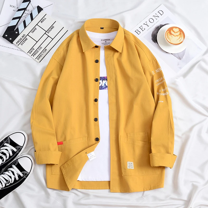 

Loose Long Sve Work irt for Men Construction Site Laborer Wear Resistant Dirt Proof Men's Workwear irt Casual Spring