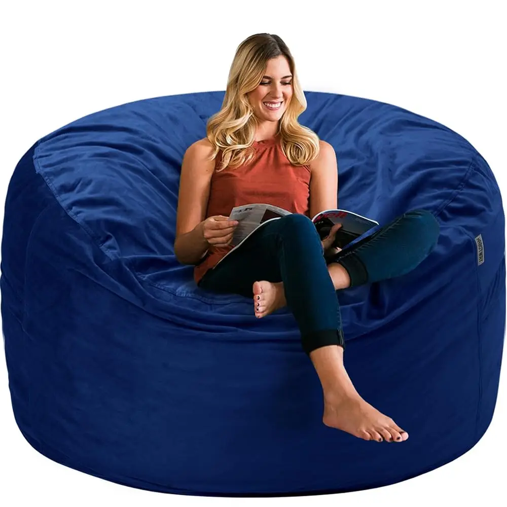 

Bean Bag Chair 3Ft Luxurious Velvet Ultra Soft Fur With High Rebound Memory Foam Bean Bag Chairs For Adults Plush Lazy Sofa