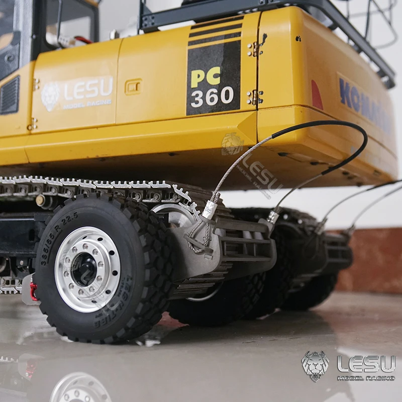 LESU 1/14 Simulation model AC360 quick disassembly and replacement of drag head mill fixed excavator track trailer