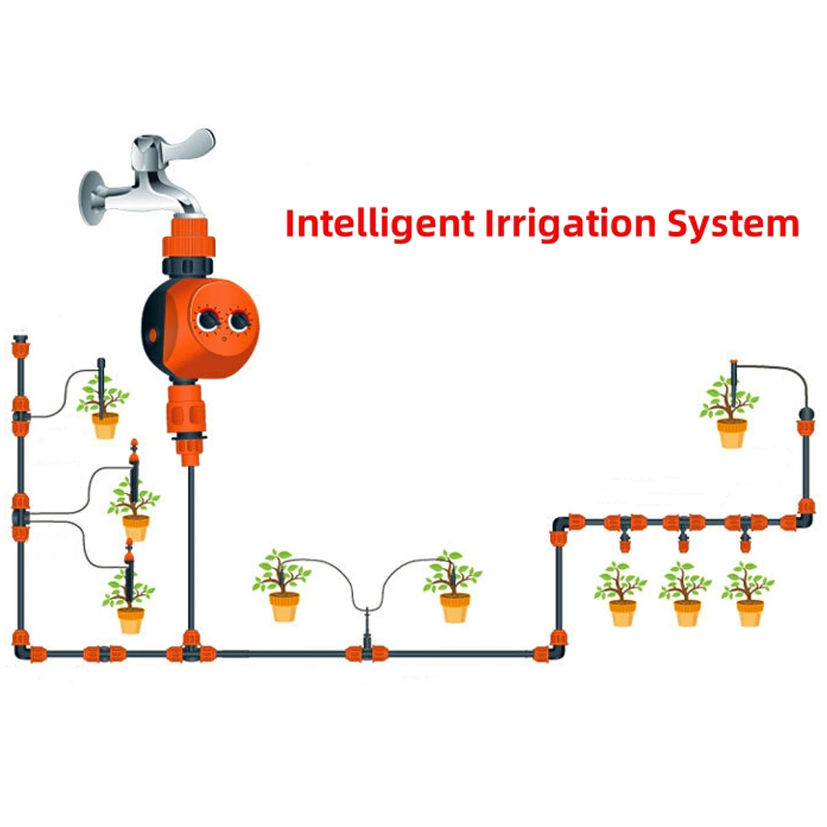 Imagem -05 - Planta Automático Temporizador de Água Controlador de Rega Eletrônico Jardim Sistema de Irrigação por Gotejamento Atomização de Refrigeração Flores Botão de Dial