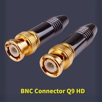 BNC Connector Q9 HD Welding Coaxial Cable Male Plug Audio Connectors For Surveillance Security CCTV Camera Monitor System Coax