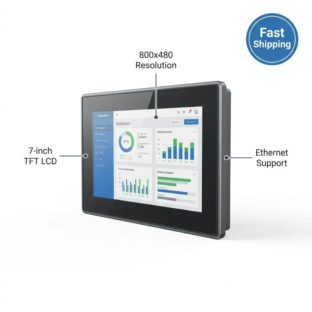 7-Inch HMI Touch Screen Display 800x480 TFT LCD Industrial Control Panel MT8071iE with Ethernet