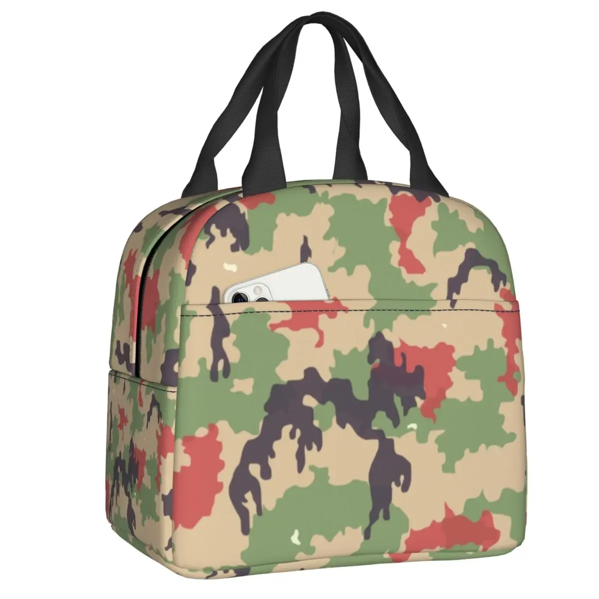 

Custom Swiss Alpenflage Camo Lunch Bag Women Cooler Warm Insulated Lunch Boxes for Kids School Children