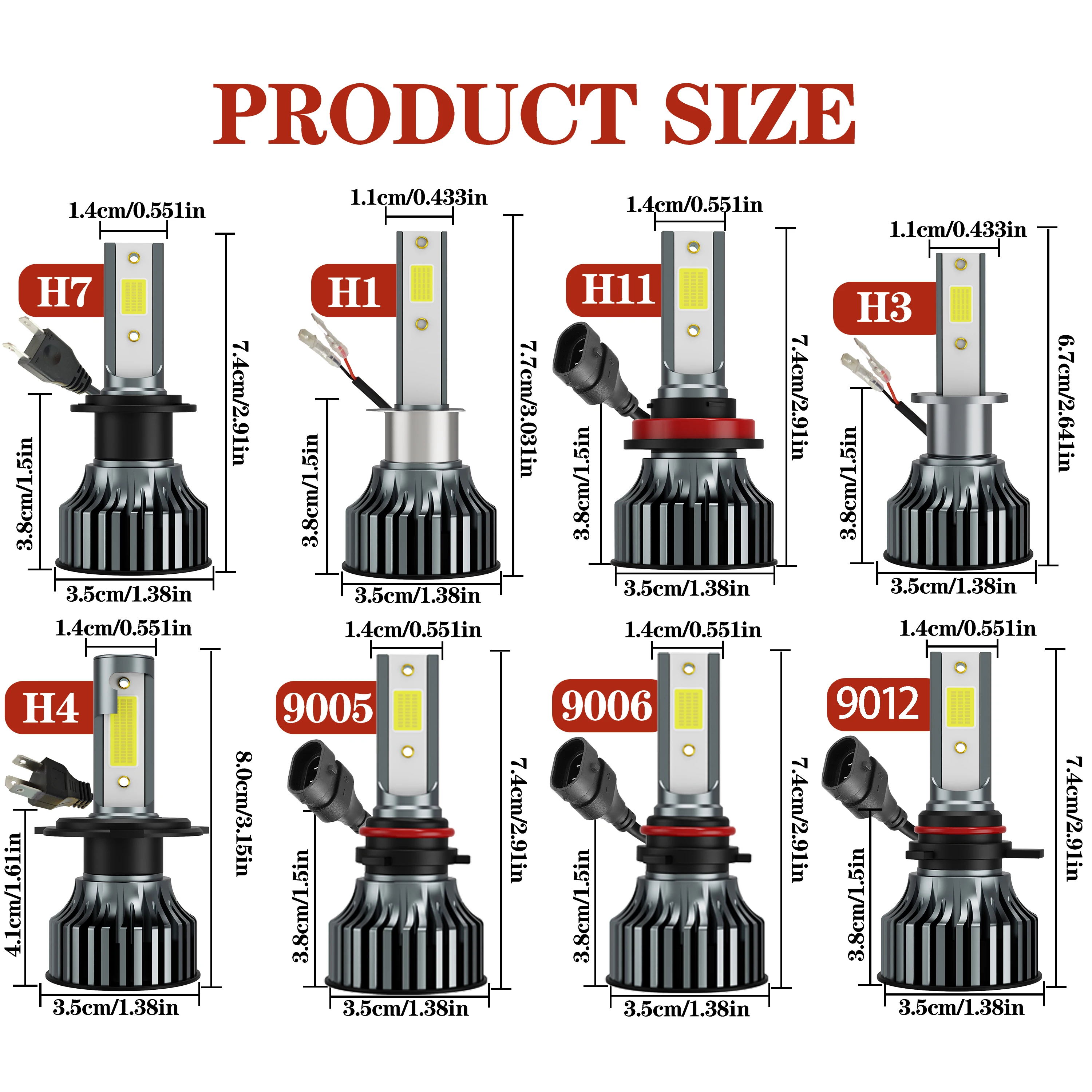 Erruson 350 واط 300000LM H4 LED H7 H11 سيارة العلوي لمبة عالية الطاقة COB H1 H3 9005 9006 9012 HIR2 توربو مصباح 6000 كيلو سيارة ضوء 12 فولت