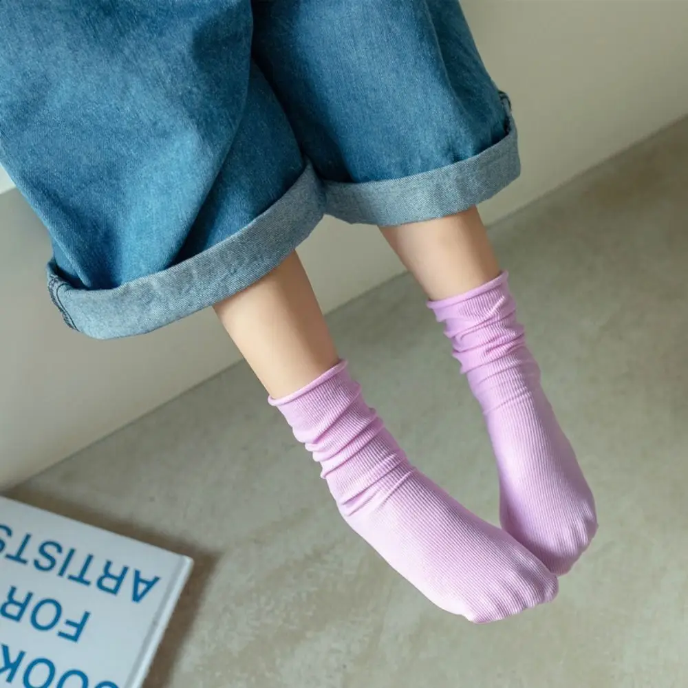 Soft Cute Solid Color Children Breathable Velvet Socks Girls Ultra Thin Socks Pile Sock Baby Hosiery Korean Style Stocking