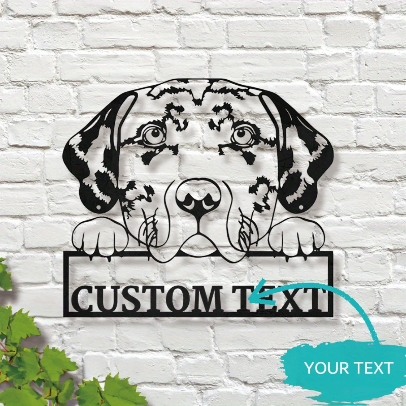 Benutzerdefinierte Catahoula Leopard Hund Metall Wandkunst – personalisiertes Namensschild für Heimdekoration.