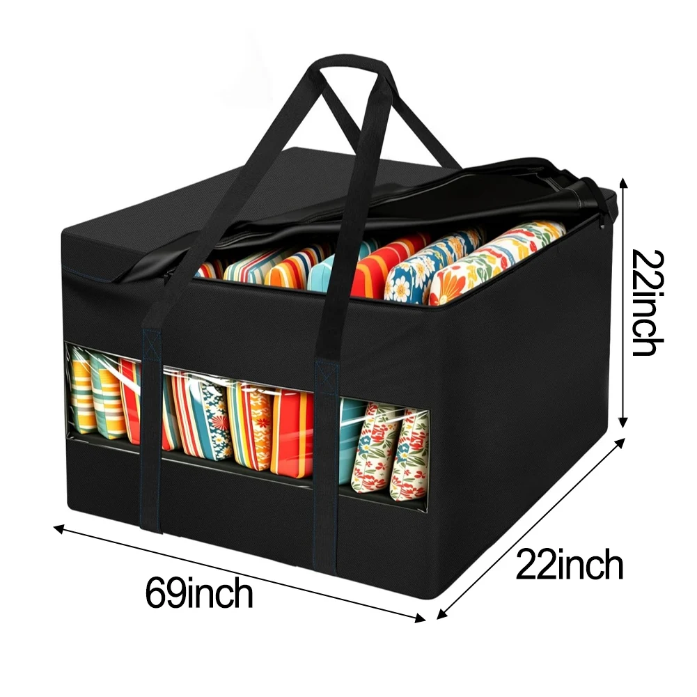 Storage Bag Designed for Outdoor Seat Pads Using 210D Oxford with PVC Layer and Full-Enclosure Waterproof Zipper