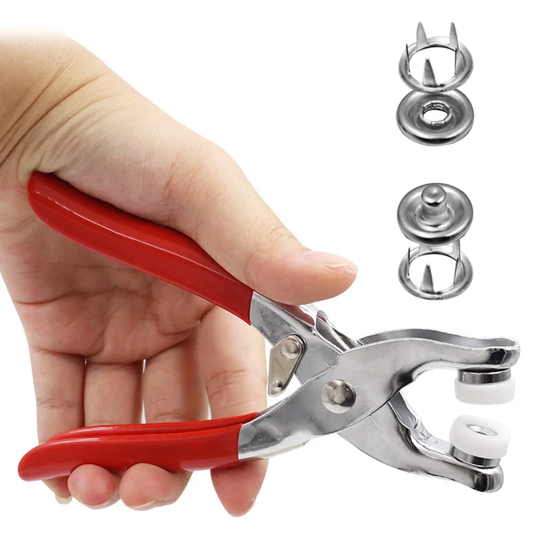 Plier Tool  Accessories Metal Sewing Buttons Hollow/Solid Prong Press Studs Snap Fasteners Installing Clothes Bag단추펜치