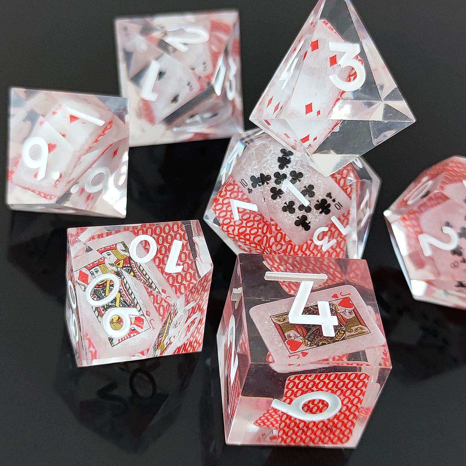 7 قطعة/المجموعة COC الراتنج النرد مع أرقام فريدة ل DND TRPG RPG Cthulhu مجلس لعبة دور اللعب متعدد السطوح الرقمية DND مجموعة نرد