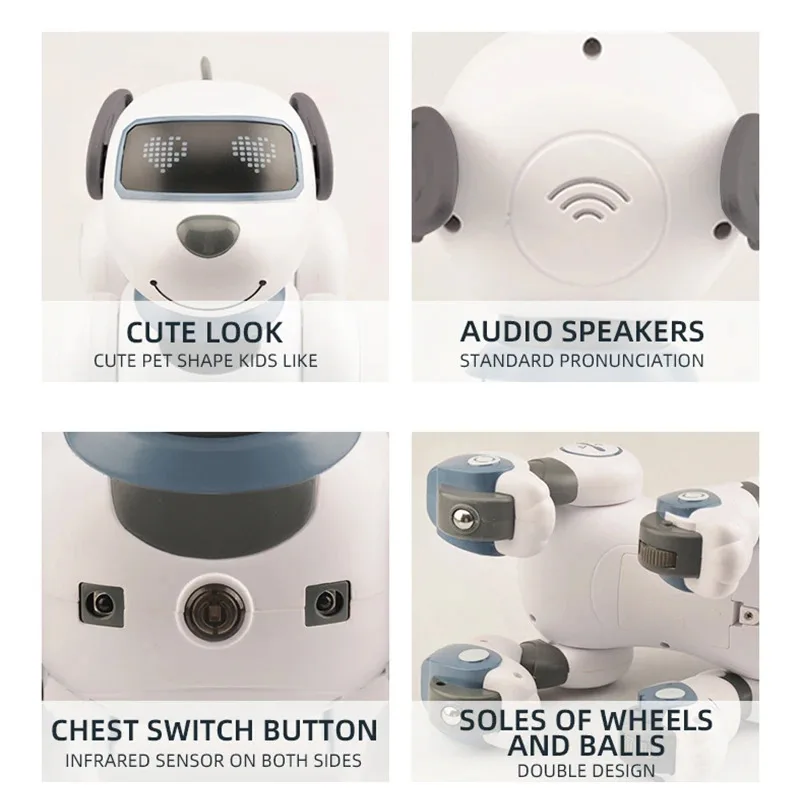 Controle remoto inteligente robô cão eletrônico dublê comando de voz programável toque-sense música música brinquedos das crianças para meninos