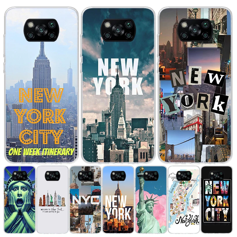 NYC جراب مدينة نيويورك غطاء هاتف ، Xiaomi Mi 11T 12T 10T 9T برو 11i 12X 13 12 11 10 9 8 Lite 6X 5X A3 A2 ، Fundas الاتجاه