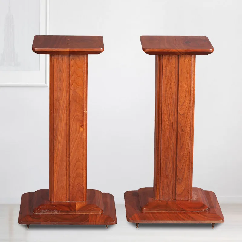 YHD-02 70-2024 Walnut Solid Wood Foot Stand Speaker Stand Speaker Foot Stand Speaker Stand  (1 Pair）