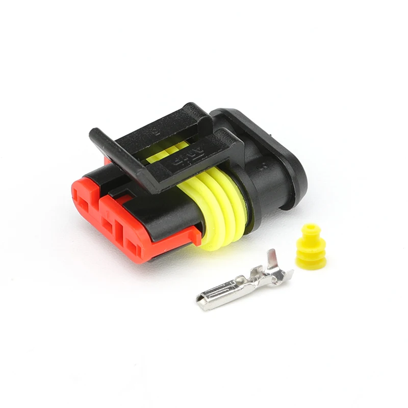 282087-1  3 Pin AMP Superseal 1.5mm Series Automotive Waterproof Connector Female Cable Connectors  Additional Terminal and Seal