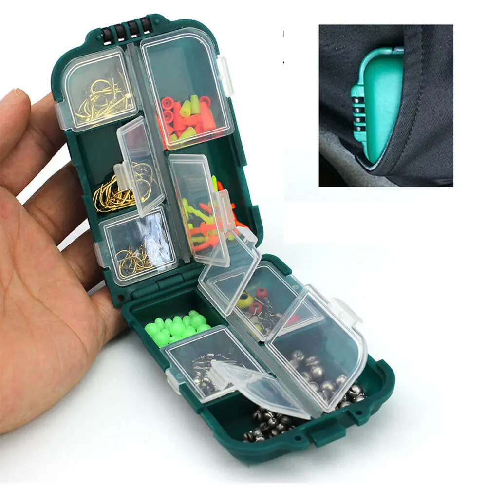 

Portable Waterproof Fishing Hook Storage Boxs Bait Tools Case With 10 -Independent Grids Fish Accessories