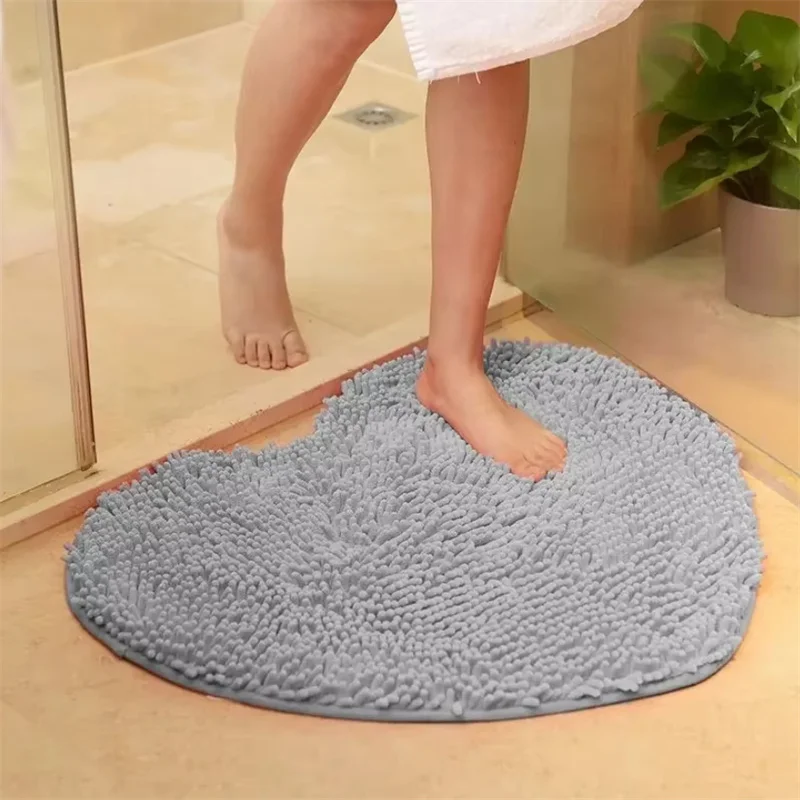 

Chenille Fabric Love Solid Color Door Mat Entrance Mat Bathroom Machine Washable Water Absorbent Anti slip Mat Wedding Carpet Fl