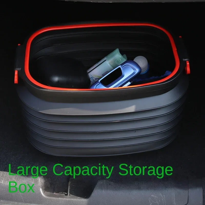 18L Car Bin Multifunctional Car Interior Use Collapsible Car Telescopic Shrinkable Bucket Car Storage Supplies Peel Paper Scraps