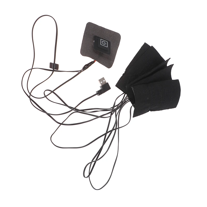 Almohadilla calefactora eléctrica USB para exteriores, chaleco calefactor cálido de invierno, almohadillas para Ropa calentada, 5V, fibra de carbono