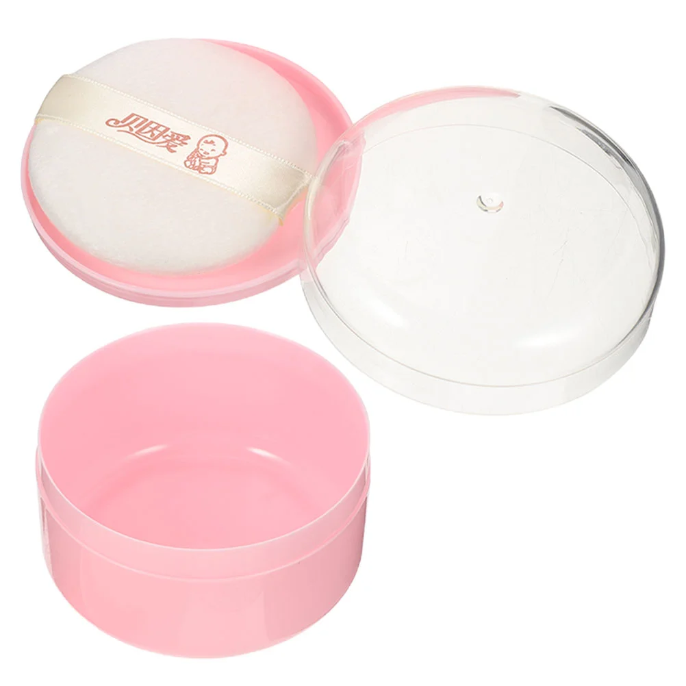 

Body Powder Puff Box Small Case Container with Empty Puffs for Loose Baby Honey