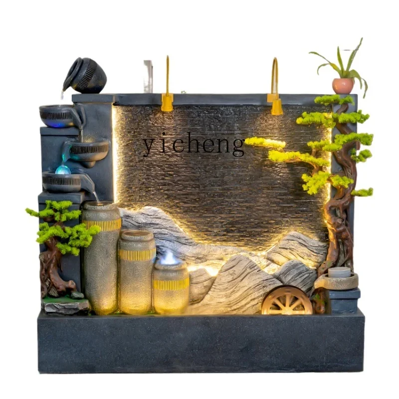 

Zf Water Fountain Decoration Wall Fountain Courtyard Fish Pond Landscape Film Wall Water Wall