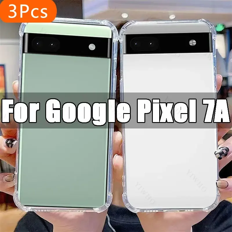 

3Pcs Clear Phone Case for Google Pixel 7a TPU Transparent Case Google Pixel7a 7 A Pixel7 6.1" Shockproof Anti-scratch Covers