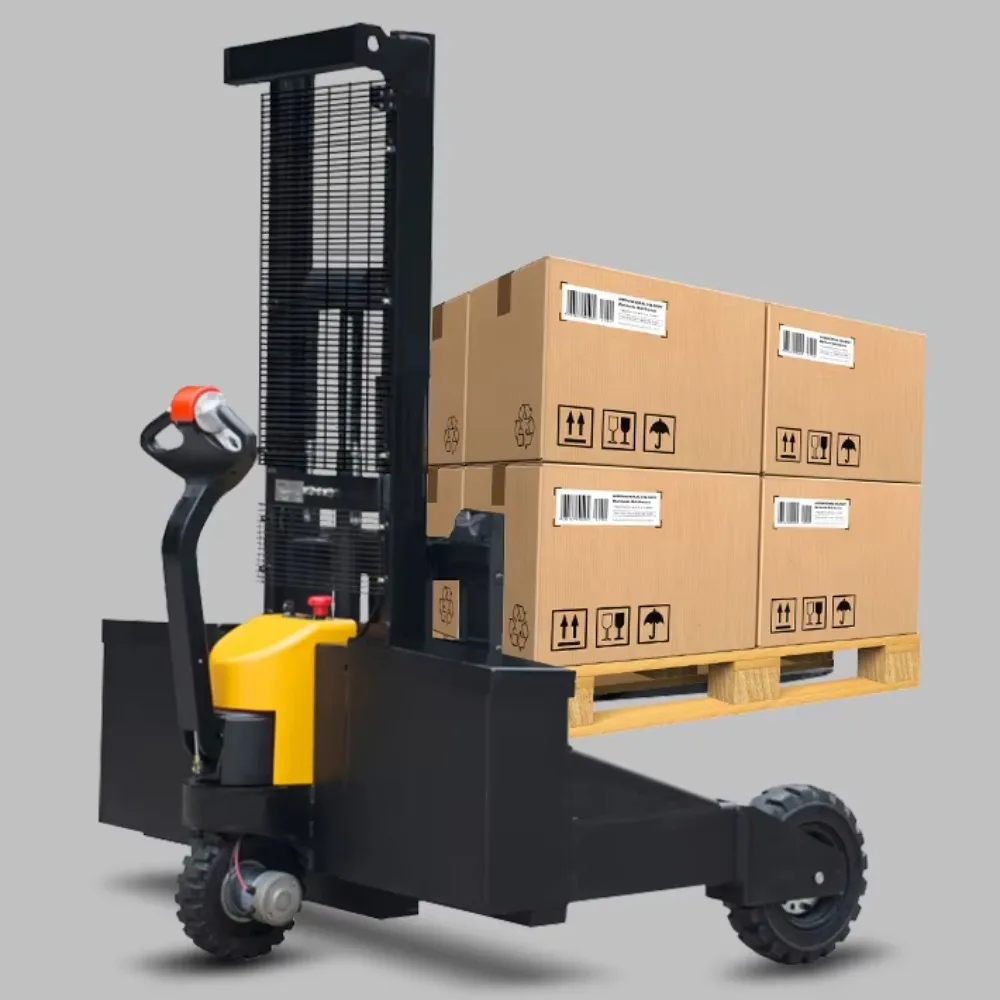 1.5 Ton Full Electric Stacker Battery Powered Pallet Stacker Forklift for Loading Unloading Lifting Handling