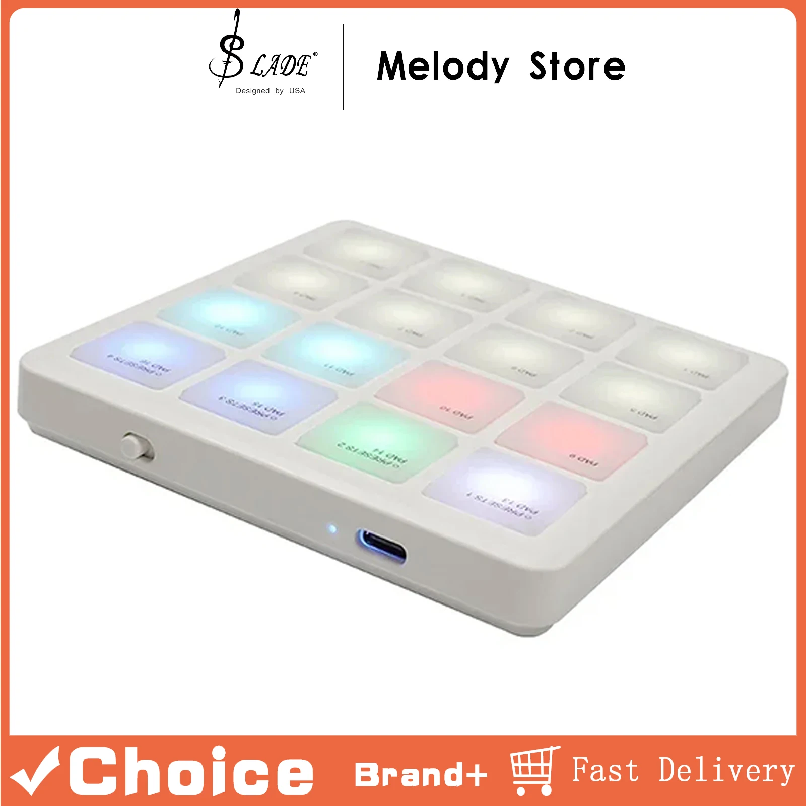 

Беспроводной MIDI-контроллер M-VAVE SMC-PAD, карманный пэд с интерфейсом USB-C, портативный дизайн, подходит для аксессуаров для ударных инструментов