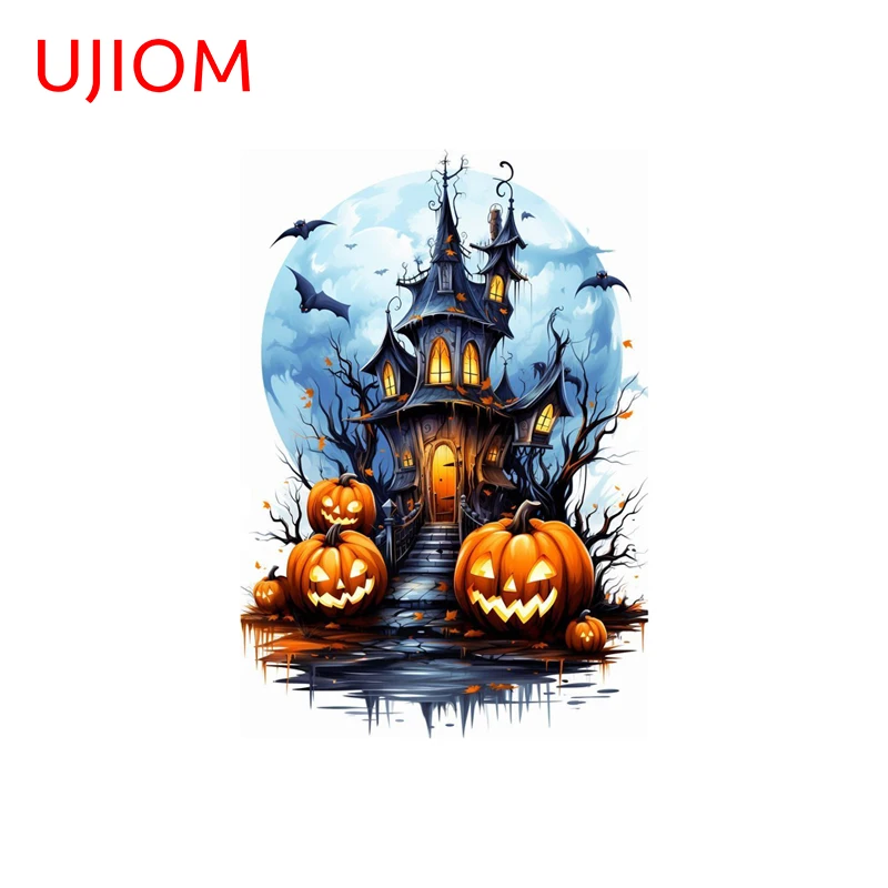 UJIOM Halloween Pumpkin Ghost Castle Wall Sticker Exquisite Fashionable Enchanting Decal Suitable For Kitchen Cupboard Decor