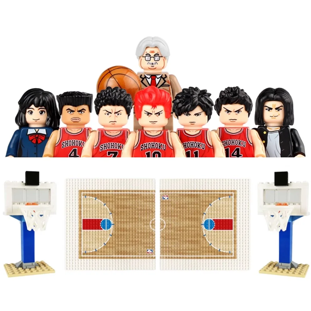 New THE FIRST SLAM DUNK Set Building Blocks Basketball Sakuragi Hanamichi Rukawa Kaede Haruko Akagi Mini Action Figure Toys