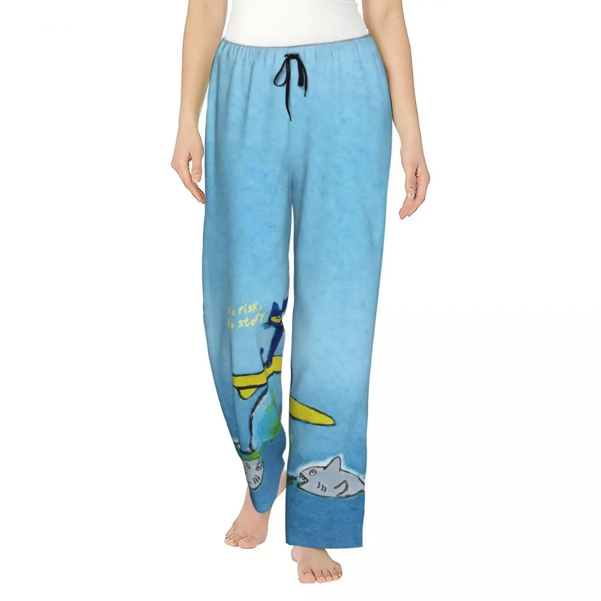 Surfing Pete The Cat Women's Loungewear pants Comfy Pyjama Pants Dorm Pj Bottoms