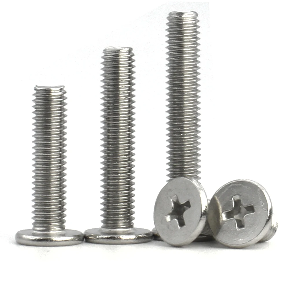 500-10x M1 M1.2 M1.4 M1.6 M2 M2.5 M3 M4 M5 M6 304 Stainless Steel Cross Phillips Ultra Thin Super Low Flat Wafer Head Screw Bolt