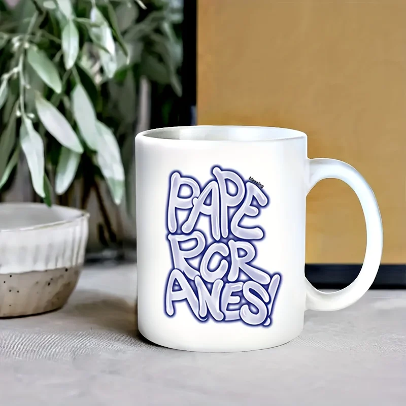 

1 Piece Ceramic Coffee Mug - Insulated Letter Printed Mug, Reusable, Machine Washable, Suitable for Birthday, Christmas New Year