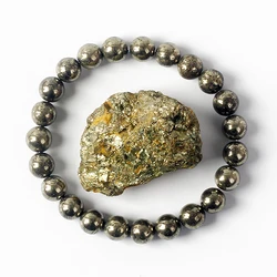 6/8MM Original Natural Pyrite Energy Bracelets Men Women Natural Hematite Bracelets Slimming Health Care Exquisite Jewelry Gift